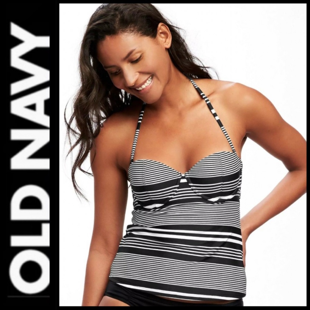 NWOT Old Navy Striped Balconett Tankini Top